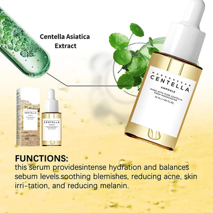 Madagascar Centella Asiatica Ampoule Facial Serum,Facial Moisturizing,Brightening,Tightening and Repair,Reduce Fine Lines/Pores