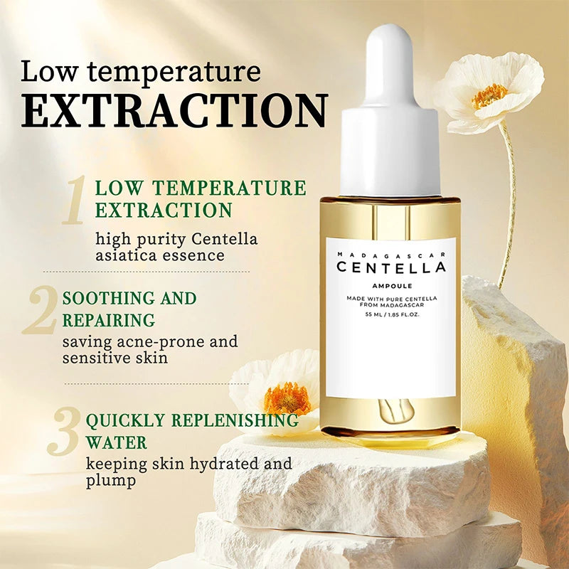 Madagascar Centella Asiatica Ampoule Facial Serum,Facial Moisturizing,Brightening,Tightening and Repair,Reduce Fine Lines/Pores